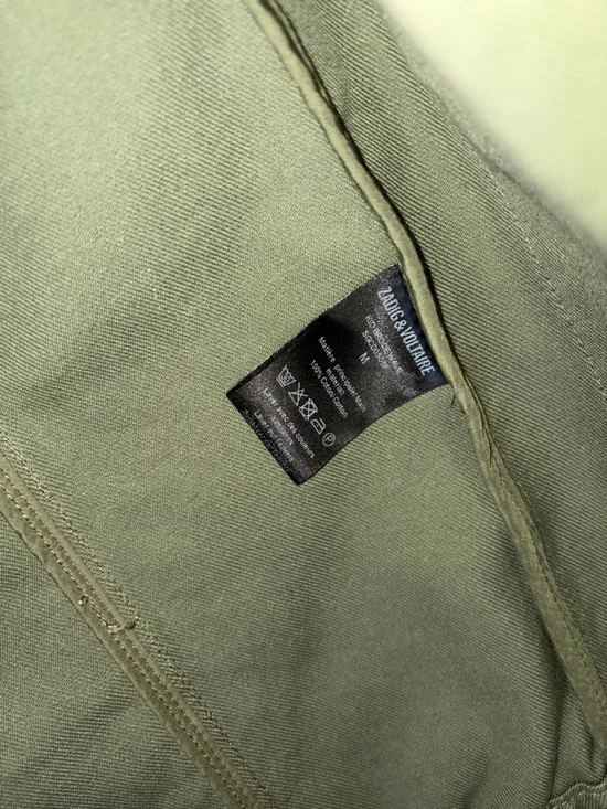 Zadig & Voltaire Olive Green Utility Jacket with Patch Detail - Picture 3 of 5